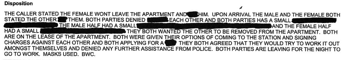 BLACKOUT: The redactions in the above description of an incident that led to two Barrington police officers’ suspensions make it challenging to understand exactly what happened. And the clear details and reasoning behind the officers’ suspension were not fully revealed until a year after The Retrospect began asking questions.